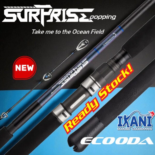 ECOODA Surprise II Popping Fishing Rod Spinning Joran Pancing Kuasa Tinggi Fuji Ring utk GT Tuna