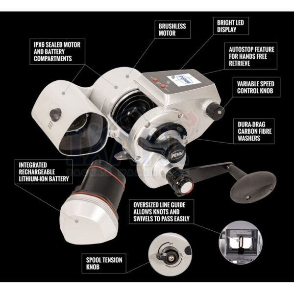 PENN FATHOM ELECTRIC REEL CORDLESS MAX DRAG 18.1KG MESIN PANCING BANGLA ELECTRIC TANPA WIRE - Image 3