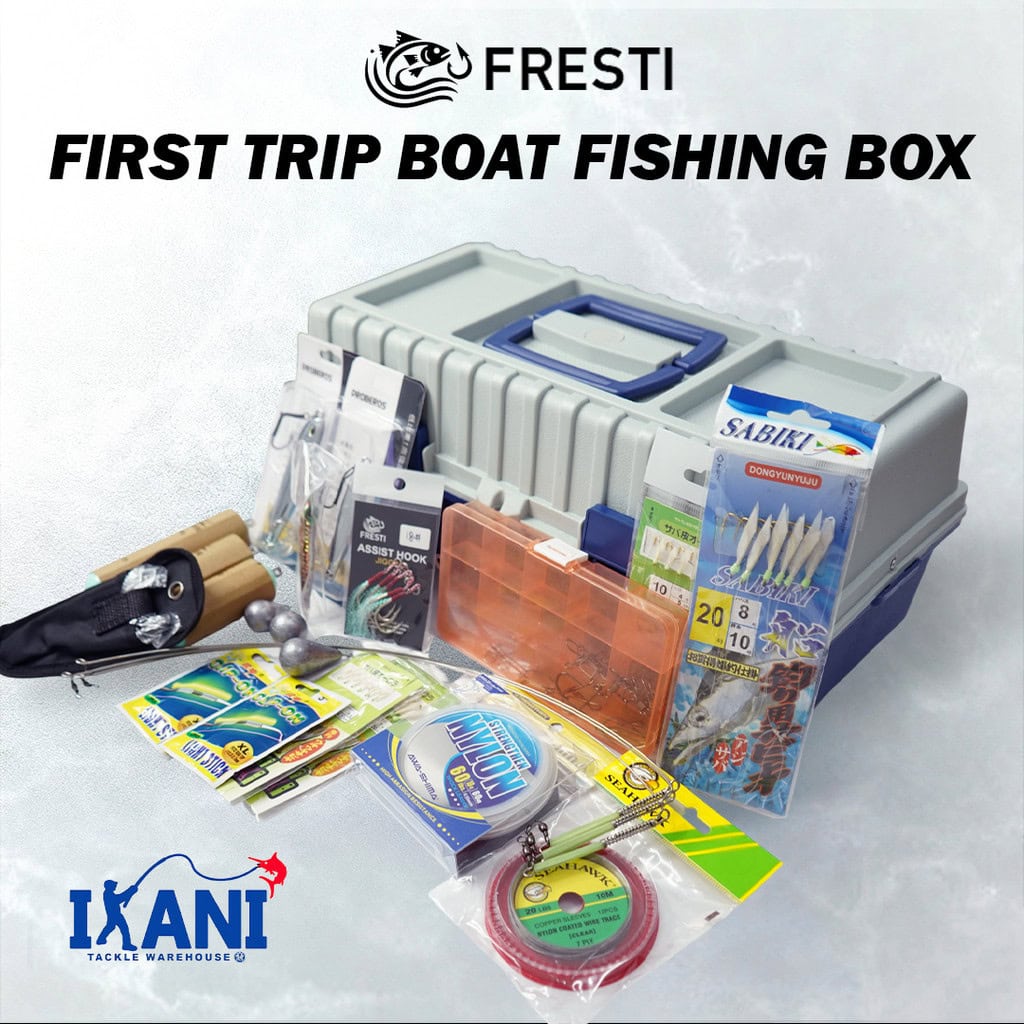 FRESTI BOAT TRIP TACKLE BOX BEGINNER STARTER PACK COMBO ALL IN 1 FISHING TAKE AND GO PANCING BOAT