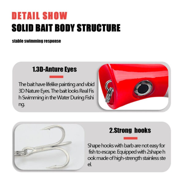 FRESTI POPSTRIKE RATTLER Popper 12.5cm 42.5g Gewang PERMUKAAN FISHING LURE BAIT SURFACE UMPAN TIRUAN - Image 6