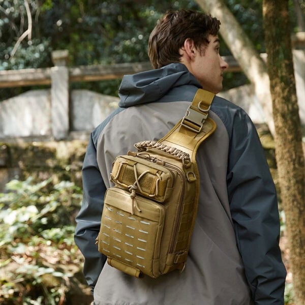 FRESTI SLIM BAG 2819 BAG PANCING FISHING TACTICAL SLING BAG HIKING CAMPING FISHING OUTDOOR MULTI - Image 4