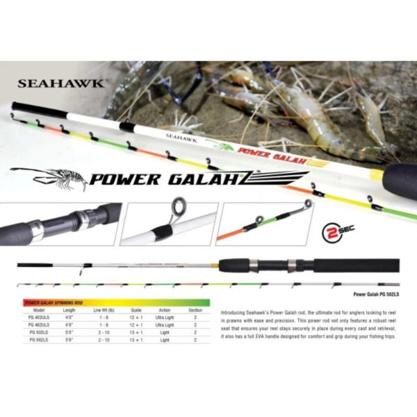 SEAHAWK POWER GALAH Spinning fishing Rod prawn shrimp Joran Pancing Udang Ultra Light Sensitive - Image 4