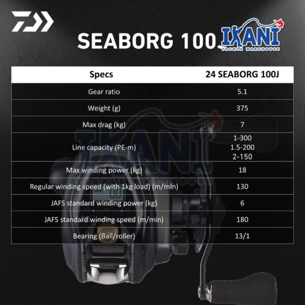 DAIWA SEABORG 100J 2024 ELECTRIC FISHING REEL MACHINE BANGLA CANDAT SOTONG EJIGGING - Image 7