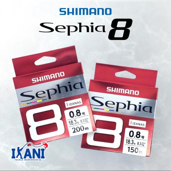SHIMANO SEPHIA 8 TALI PANCING CANDAT SOTONG EGING FISHING PE LINE 150M 200M IZANAS MULTI COLOUR