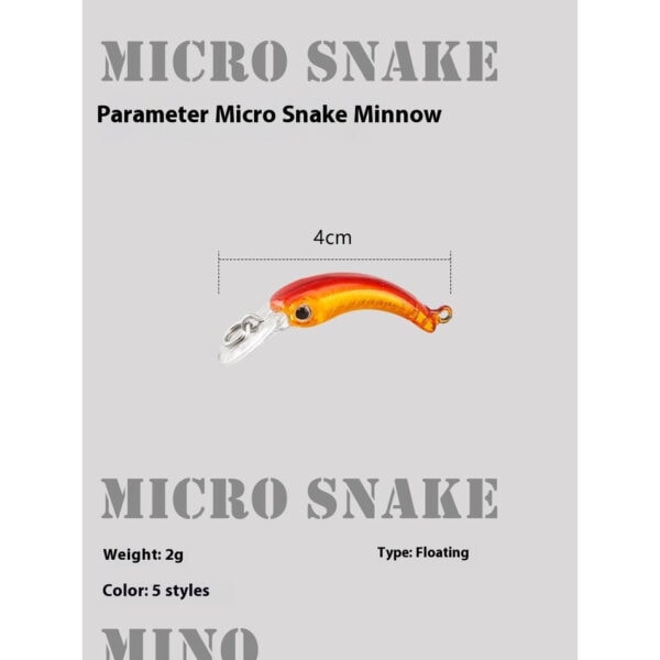 MICRO SNAKE MINNOW 4CM 2G Gewang ultralight Umpan Tiruan Micro Floating Fishing lure Bait UL - Image 8