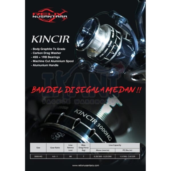 Relix Nusantara KINCIR Spinning fishing Reel 1000 1000HG D1000HG 3000HG mesin pancing UL ultralight - Image 9