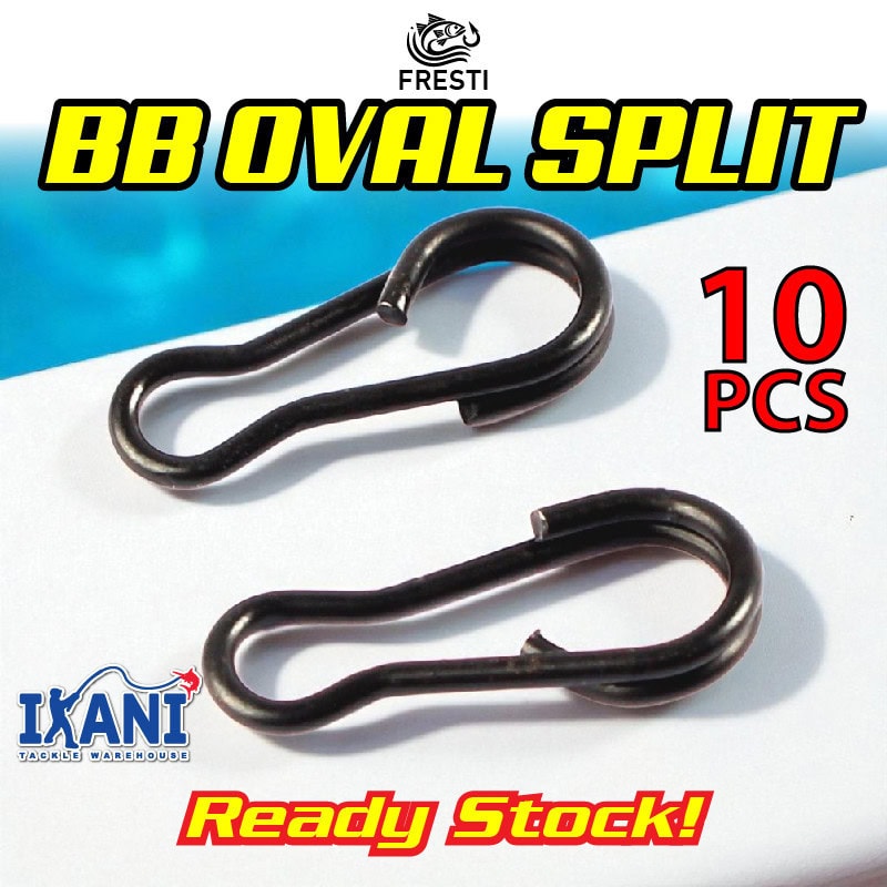 FRESTI BB Oval Split Ring Snap Pancing 10pcs Gewang Jig Hook Connector Tackle Bent Head kelili