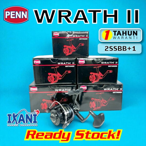 PENN WRATH II SPINNING FISHING REEL 2+1 BB ANTI-REVERSE SPOOL ALUMINUM SALTWATER