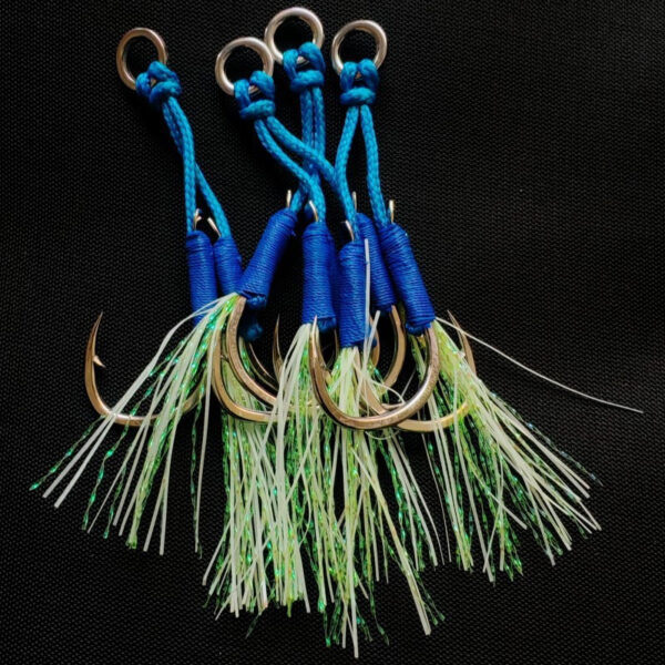 FRESTI Double Blue Assist Hook fishing Luminous grow in dark mata kail fast jig slow microjig - Image 9