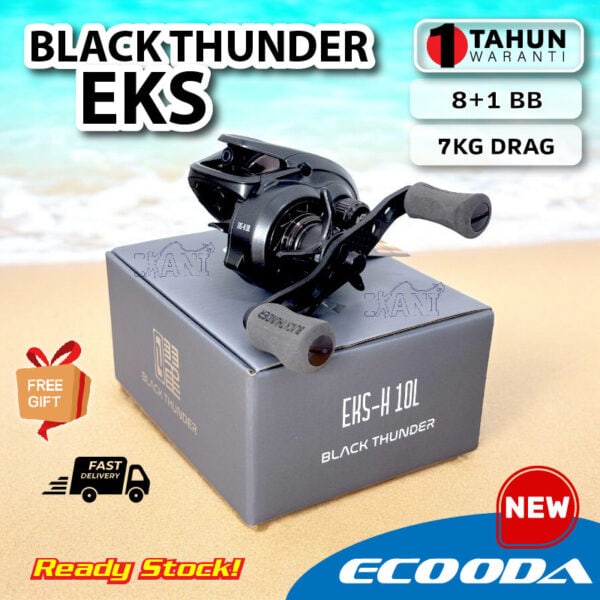 ECOODA EKS BLACK THUNDER BAITCASTING FISHING REEL MESIN BC MCM SHIMANO METANIUM BANTAM