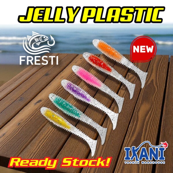 FRESTI Jelly Plastic Soft 6.5cm/7.5cm Fishing Lure Worm BaitT-Tail PVC Gewang SP umpan tiruan