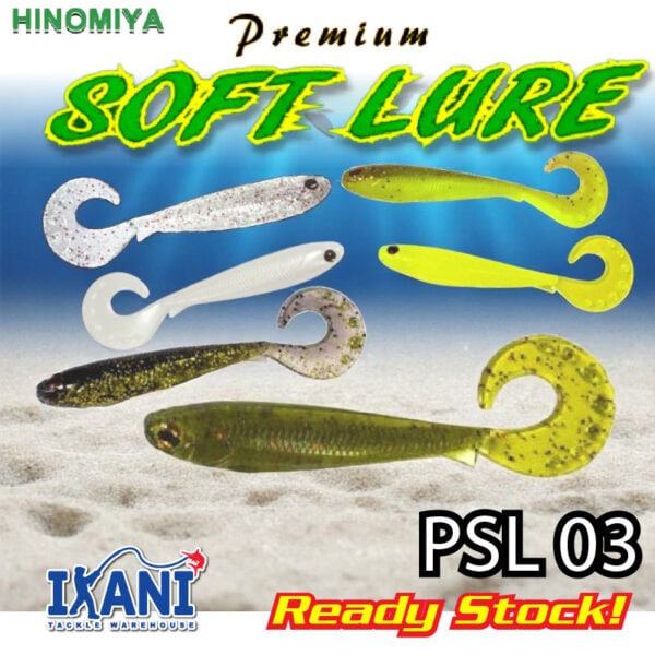 HINOMIYA PSL03 FISHING SOFTPLASTIC 72mm 2.8g 3pcs LURE Bait gewang umpan Tiruan SP casting