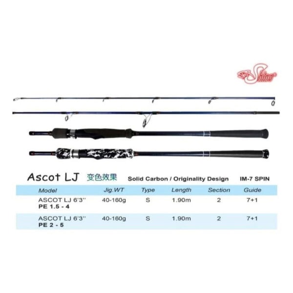 Shino Ascot Jigging Fishing Rod Solid Carbon SPINNING joran pancing fast jig slow laut dalam - Image 9