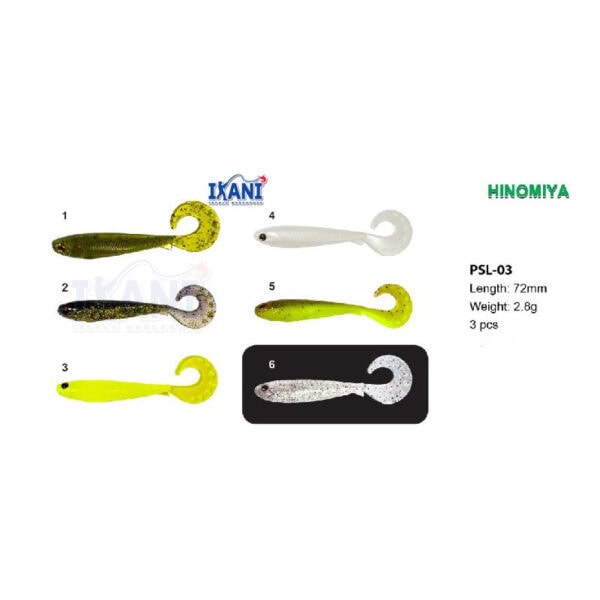 HINOMIYA PSL03 FISHING SOFTPLASTIC 72mm 2.8g 3pcs LURE Bait gewang umpan Tiruan SP casting - Image 2