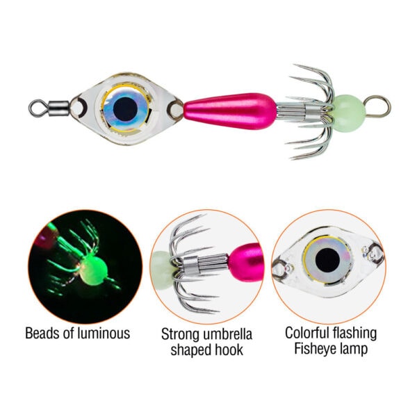 FRESTI CANDAT LED 8CM 5G EGING FISHING LURE BAIT gewang CANDAT SOTONG SQUID Jig CASTING Mabang - Image 7