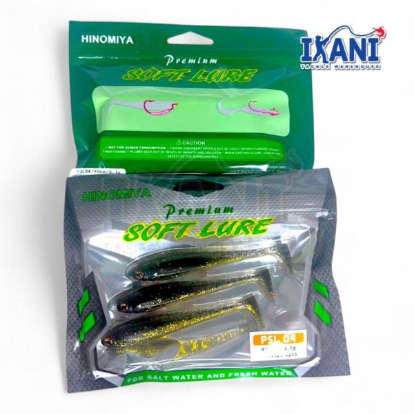 HINOMIYA PSL04 FISHING SOFTPLASTIC LURE 90mm 6.1g 3pcs LURE Bait gewang umpan Tiruan SP casting - Image 3