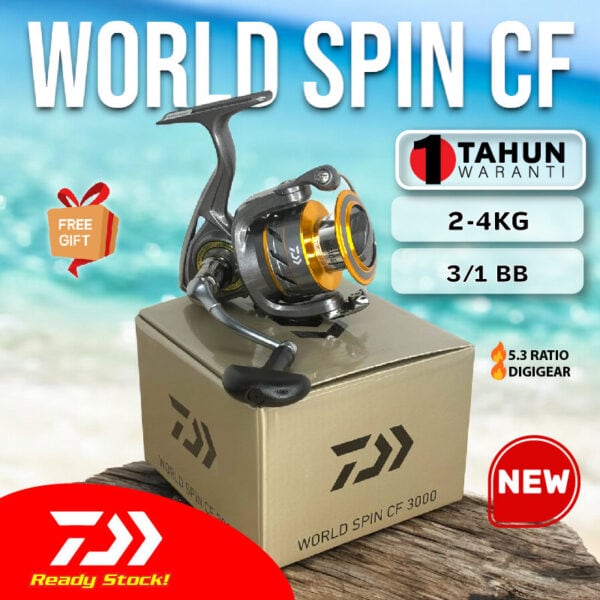 DAIWA WORLD SPIN CF 4BB MESIN PANCING SPINNING FISHING REEL CASTING JIGGING