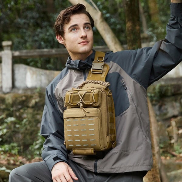 FRESTI SLIM BAG 2819 BAG PANCING FISHING TACTICAL SLING BAG HIKING CAMPING FISHING OUTDOOR MULTI - Image 5