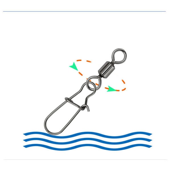 FRESTI SWIVEL 888 FISHING SWIVEL SNAP PIN ROLLING MANCING KEKILI BLACK NIKKEL JIGGING CASTING BOTTOM - Image 3