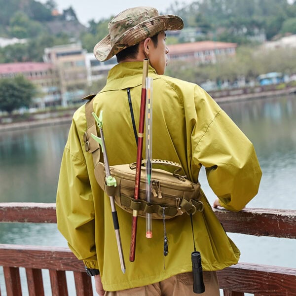 FRESTI FISHING POUCH 1473 BAG CROSSBODY OUTDOOR MULTI-COMPARTMENT FISHING BAG TRAVEL - Image 8