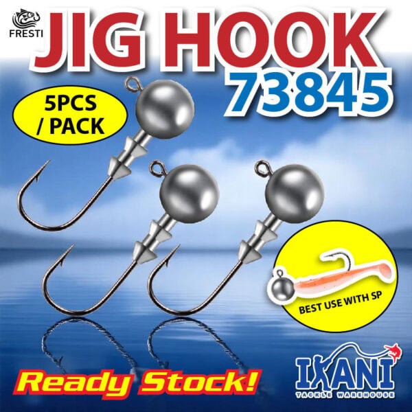FRESTI JIG HOOK 73845 5PCS Fishing SP hook  mata kail SP soft plastic LURE ULTRALIGHT umpan tiruan