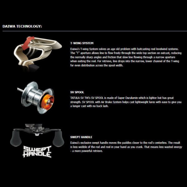 DAIWA TATULA SV TW103 JDM BAITCASTING BC FISHING REEL ULTRALIGHT UL - Image 3