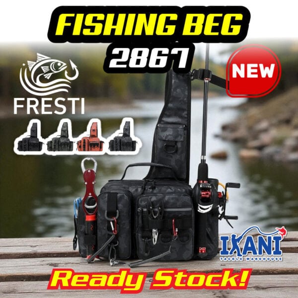 FRESTI FISHING BAG 2867 MULTIFUNCTION MULTI-COMPARTMENT WATERPROOF OXFORD FABRIC