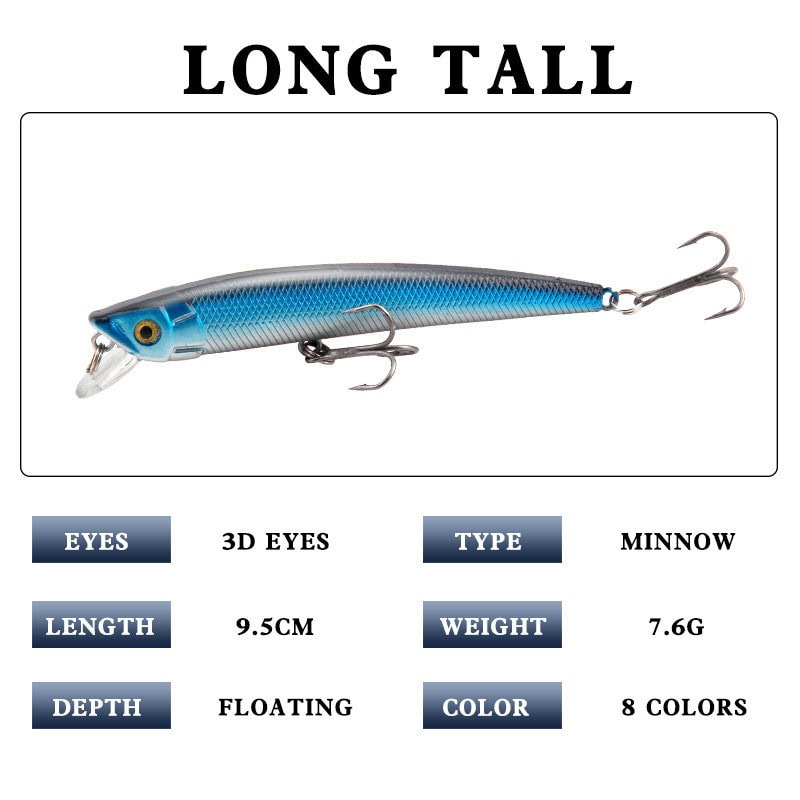 FRESTI GREEN STRIKE Minnow 9.5cm 7.6g Floating Fishing Lure Gewang Pancing Casting umpan tiruan - Image 3