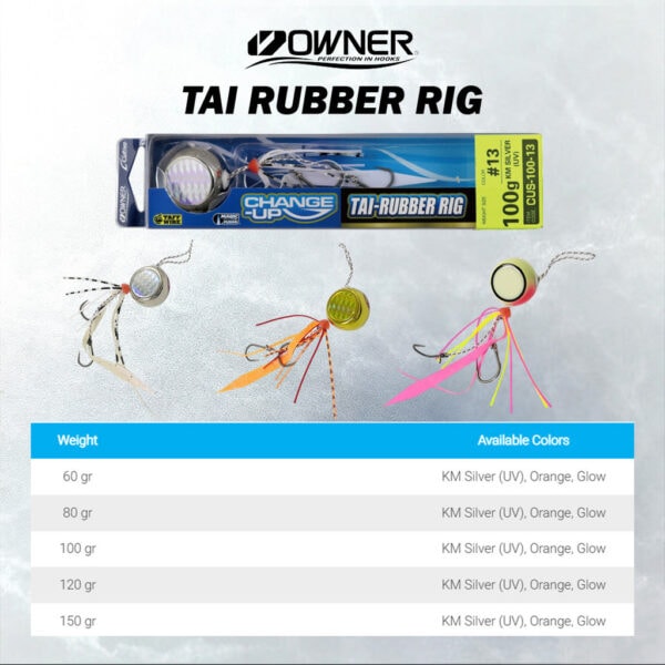 OWNER CHANGE UP TAI RUBBER RIG CULTIVA HOOK SKIRT SLOW JIG TAIRABA GEWANG KURITA FISHING LURE BAIT - Image 9