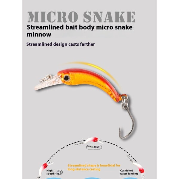 MICRO SNAKE MINNOW 4CM 2G Gewang ultralight Umpan Tiruan Micro Floating Fishing lure Bait UL - Image 2