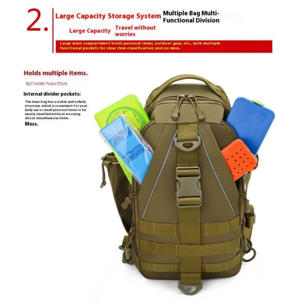 FRESTI FISHING BEG 1920 MULFUNCTION TACTICAL BACKPACK SLING BAG OUTDOOR HIKING TRAVEL - Image 7