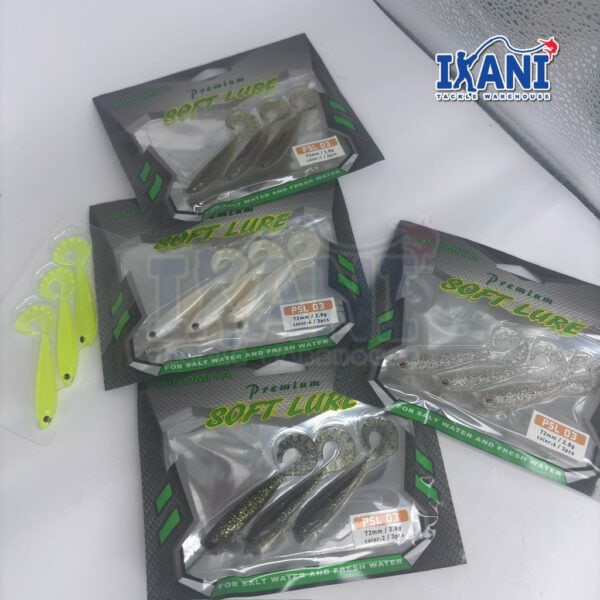 HINOMIYA PSL03 FISHING SOFTPLASTIC 72mm 2.8g 3pcs LURE Bait gewang umpan Tiruan SP casting - Image 7