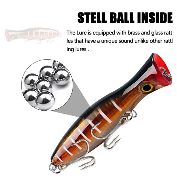 FRESTI POPSTRIKE RATTLER Popper 12.5cm 42.5g Gewang PERMUKAAN FISHING LURE BAIT SURFACE UMPAN TIRUAN - Image 9