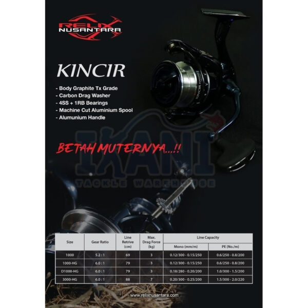 Relix Nusantara KINCIR Spinning fishing Reel 1000 1000HG D1000HG 3000HG mesin pancing UL ultralight - Image 7