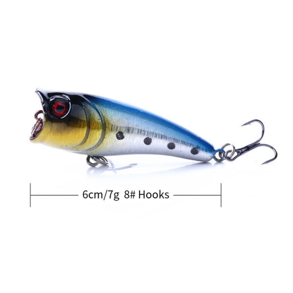 FRESTI HURU POPPER 6cm/7g Gewang Popper Pancing Fishing lure bait umpan tiruan mancing UL ultralight - Image 6