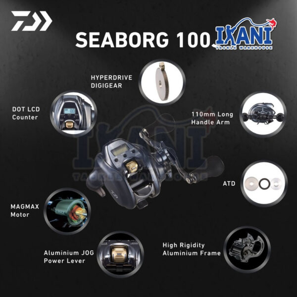 DAIWA SEABORG 100J 2024 ELECTRIC FISHING REEL MACHINE BANGLA CANDAT SOTONG EJIGGING - Image 5