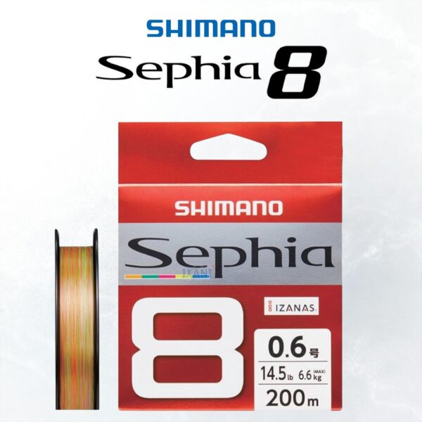 SHIMANO SEPHIA 8 TALI PANCING CANDAT SOTONG EGING FISHING PE LINE 150M 200M IZANAS MULTI COLOUR - Image 7
