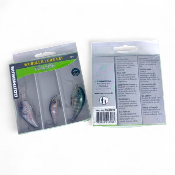 CORMORAN WOBBLER 3 PCS REEL FISH DESIGN FISHING LURE SET CASTING SET UMPAN TIRUAN GEWANG MANCING - Image 2