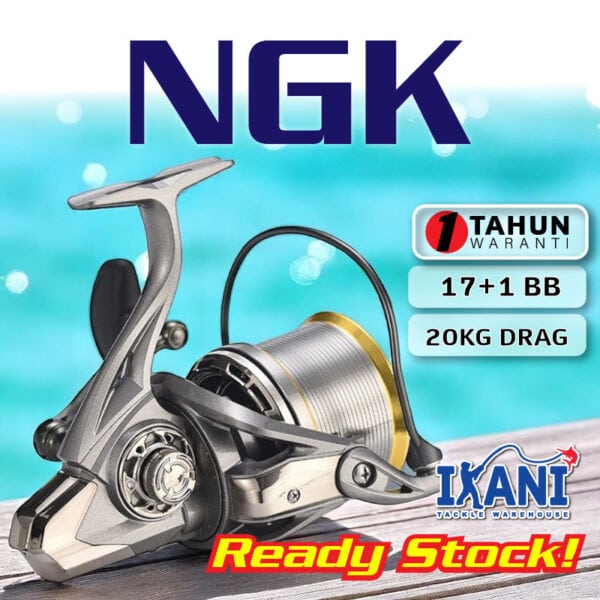 DEUKIO NGK POWER Spinning FISHING SURF Reel 20KG Drag 17+1BB MESIN Pancing PANTAI LONG CAST JAUH