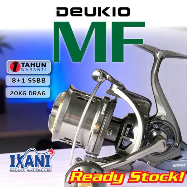 DEUKIO MF SPINNIGN FISHING SURF Reel MESIN PANCING PANTAI 20KG Heavy Duty LONG CASE BALING JAUH