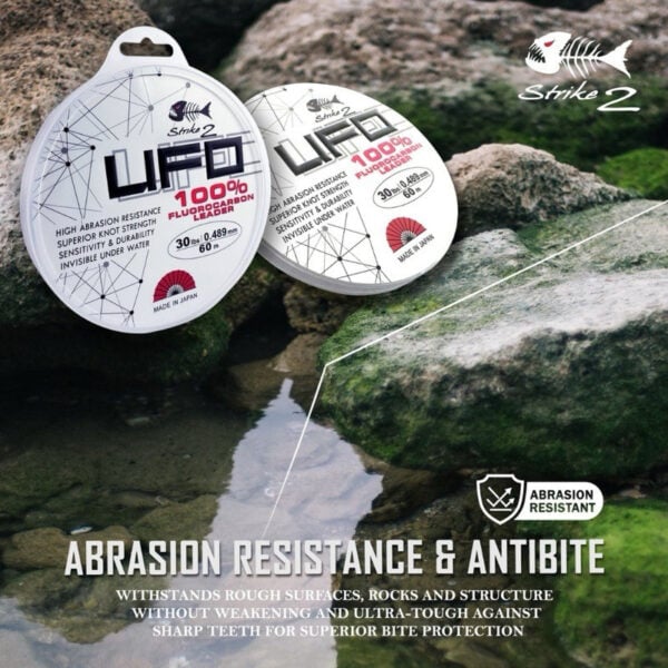 Strike 2 UFO Fluorocarbon Leader line 60m made in Japan Fishing tali pancing perambut kolam mancing - Image 2