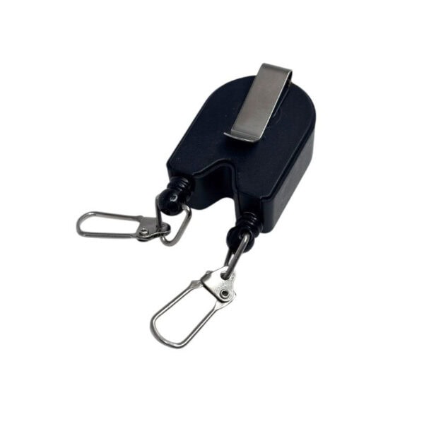 FRESTI DUOLOCK PULLER 58CM Double Clip & Wire Tarik Auto RETRACTABLE KEY RING BUCKLE BADGE HOLDER - Image 2