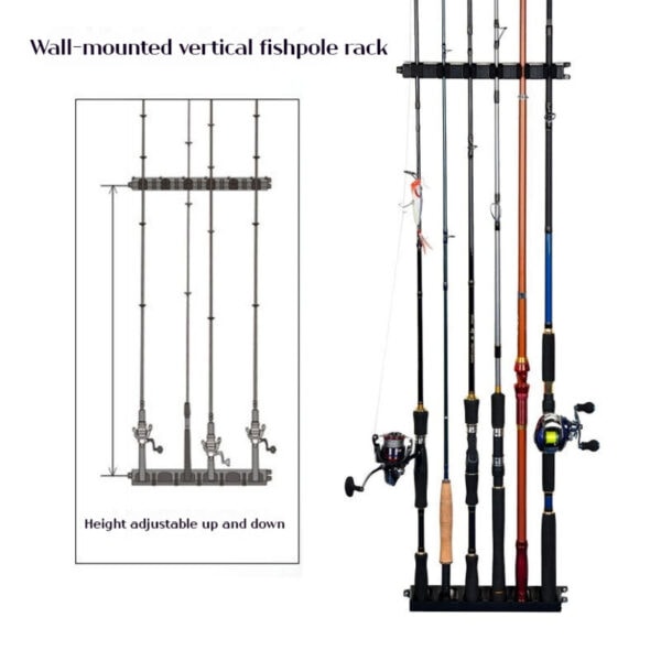 Pemegang Joran Pancing 6 Slot FISHING ROD HANGER Rack Stand FISHING HOLDER WALL MOUNTED TACKLE - Image 4