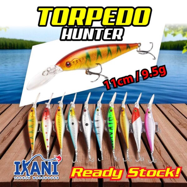 FRESTI TORPEDO HUNTER DEEP DIVE11cm 9.5g Floating Fishing Lure Bait Gewang umpan tiruan tengelam