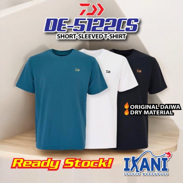 DAIWA DE5122CS JDM SHORT-SLEEVED T-SHIRT MEN'S ROUND NECK LOOSE FISHING CASUAL OUTDOOR BAJU PANCING
