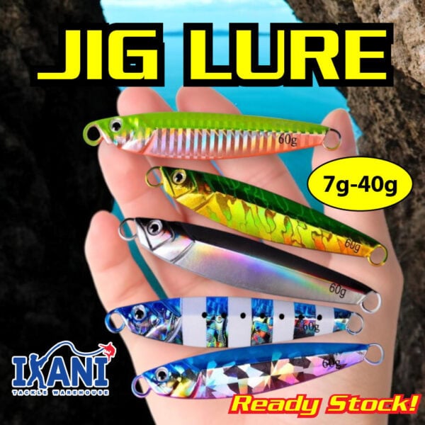 JIG LURE JIGGING FISHING LURES Lightjig umpan tiruan GEWANG MANCING METAL PANCING SPOON CASTING