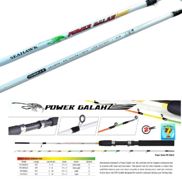 SEAHAWK POWER GALAH Spinning fishing Rod prawn shrimp Joran Pancing Udang Ultra Light Sensitive - Image 6