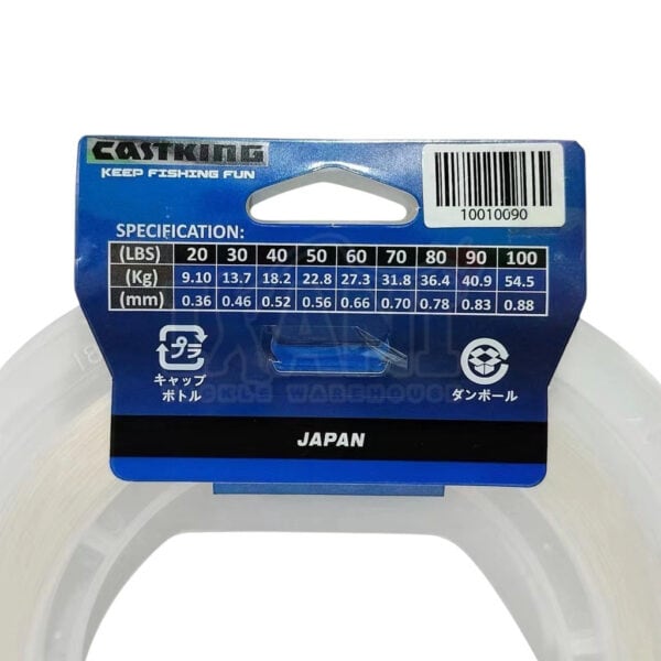CASTKING FC LEADER Fluorocarbon Fishing line Super Abrasion Resistant 20LB–100LB 50m tali pancing - Image 4