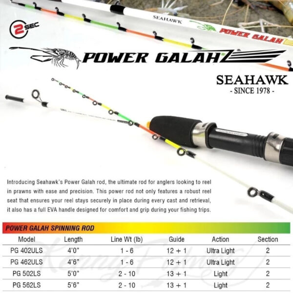 SEAHAWK POWER GALAH Spinning fishing Rod prawn shrimp Joran Pancing Udang Ultra Light Sensitive - Image 3