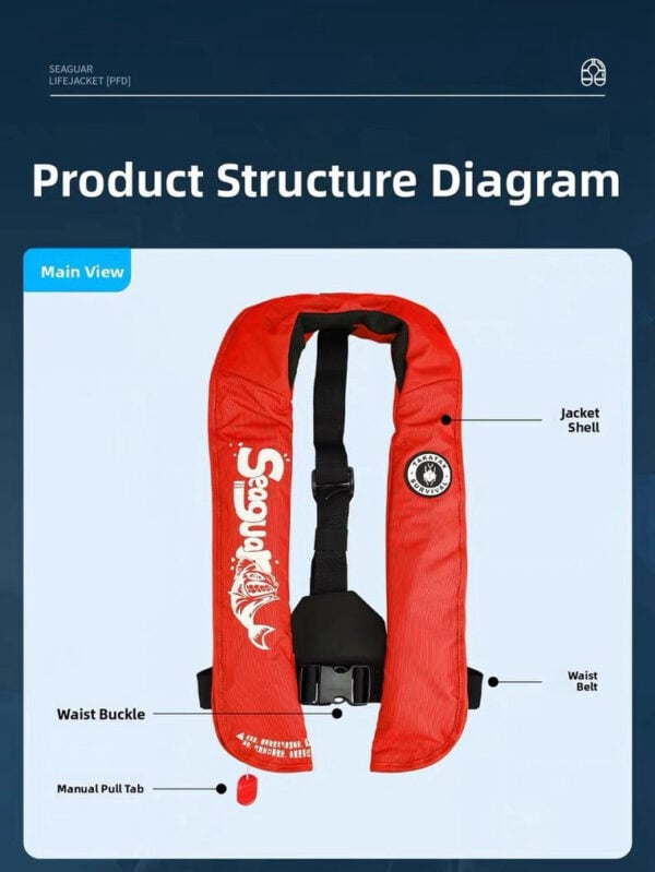 Seaguar MD600 Inflatable Life Jacket (PFD) ultra-thin hanging neck fishing marine safety Boating - Image 3